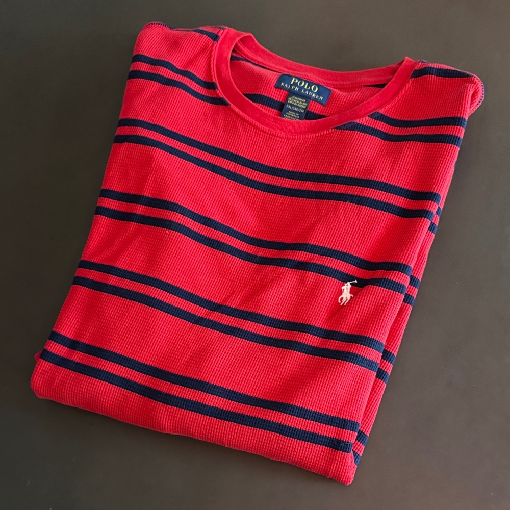 Polo by Ralph Lauren Red and Black Long Sleeve Shirt